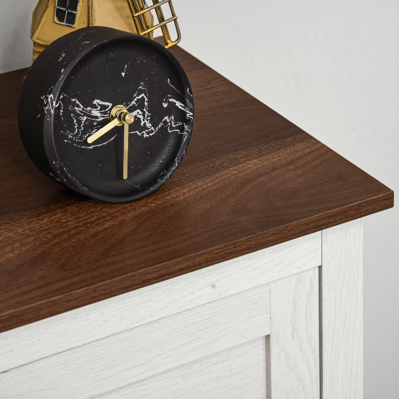 HOMCOM Credenza Bassa da Cucina in Stile Rustico con Cassetto e Armadietto con Ripiano Regolabile, Bianco