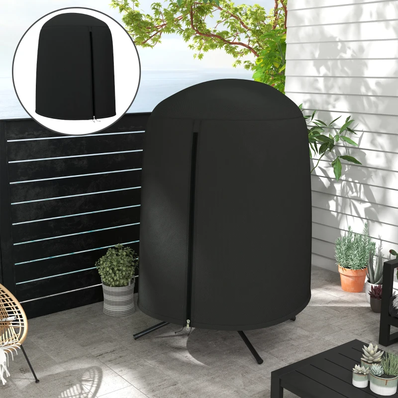 Outsunny Schutzhülle für Hängesessel, wasserdicht, staubdicht, Polyester, Ø128 x 190 cm, Schwarz