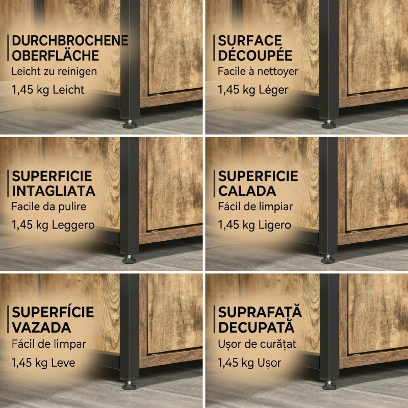 HOMCOM Bibliotecă cu 3 Rafturi, Dulap și 2 Sertare, din PAL și Metal, 58x24x122 cm