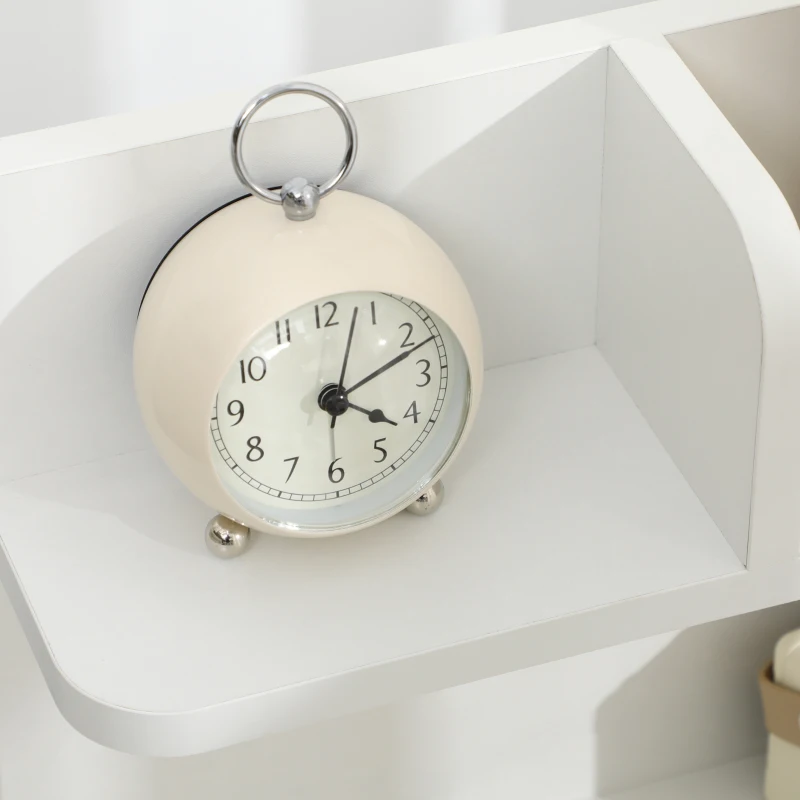 HOMCOM Mesa de Cabeceira Moderna com 2 Gavetas e 3 Compartimentos para Sala de Estar Quarto Carga 30 kg 40x30x60 cm Branco