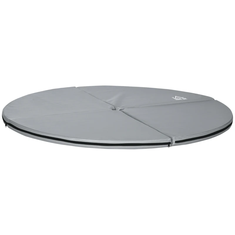 HOMCOM Tappeto per Pole Dance Antiscivolo Pieghevole in Schiuma EPE e PVC, Ø150x5cm, Grigio