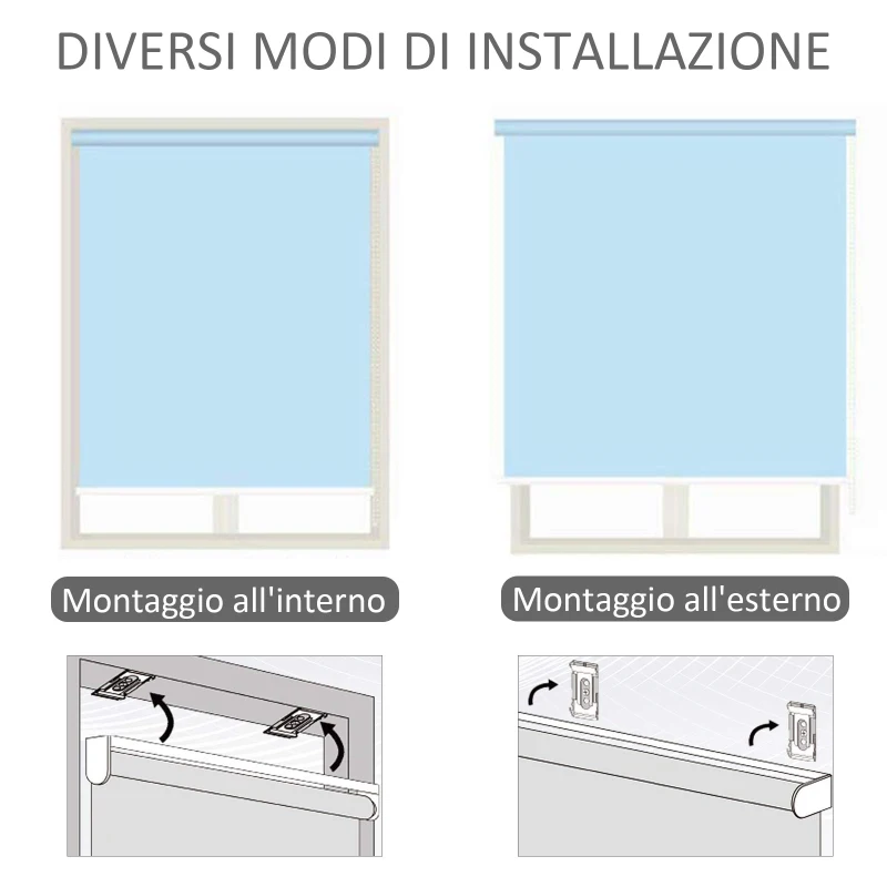 Outsunny Tenda Avvolgibile Parasole con Manovella, Installazione a Muro o Soffitto, 120x200cm, Grigio