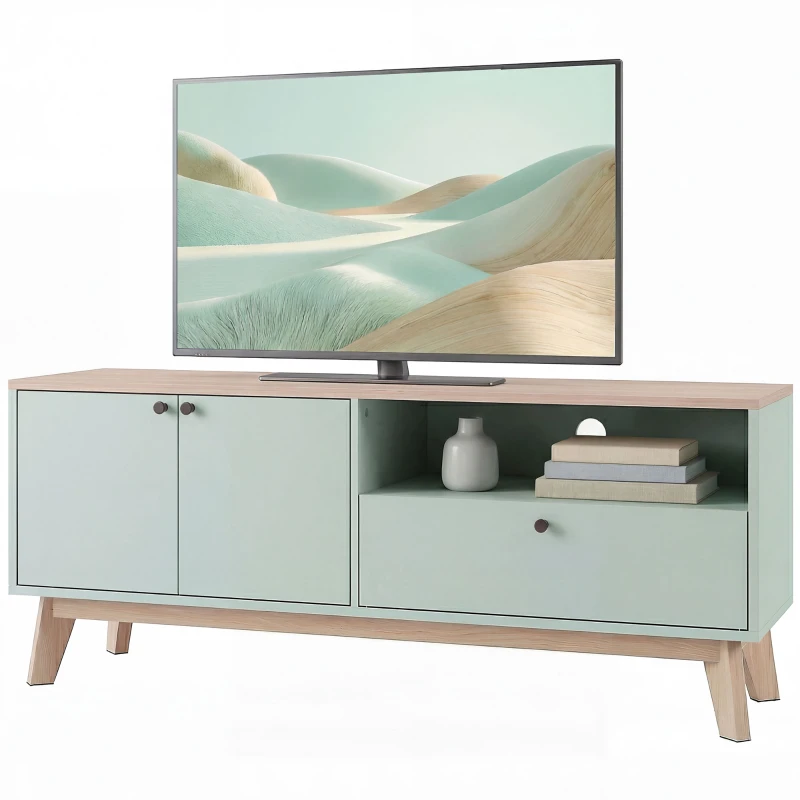 HOMCOM TV Stand Cabinet for Television up to 36 Inch, Modern TV Unit with 2 Doors, Entertainment Center with Adjustable Shelf