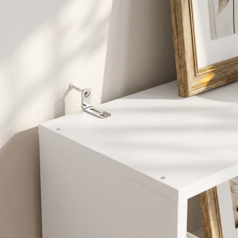 HOMCOM Bookcase Adjustable Shelf Bookshelf Anti-Tip Hardware 6-Tier, White