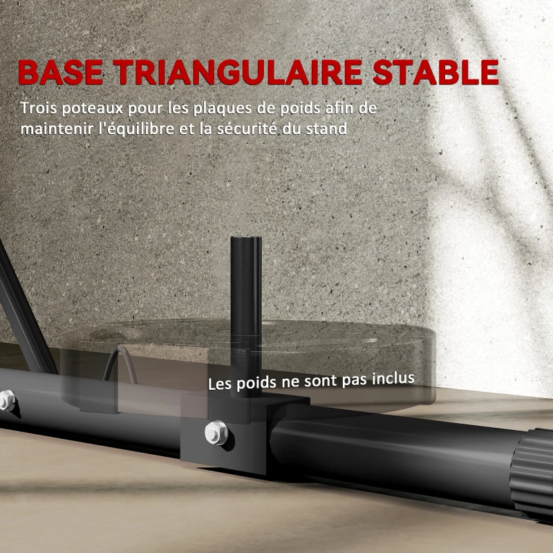 SPORTNOW Support de sac de frappe sur pieds pliable réglable en hauteur avec base lestée charge max. 60 Kg acier noir