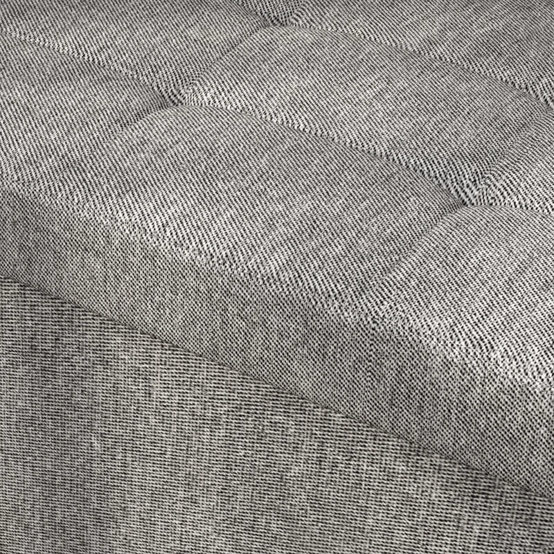 HOMCOM Baú de Arrumação 84L Puff de Arrumação Dobrável Estofado em Linho Sintético com Tampa 76x38x38 cm Cinzento Claro