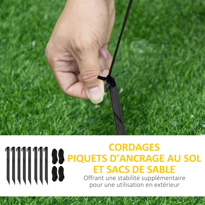 HOMCOM Père Noël gonflable avec traîneau et rennes 200 cm 5 lumières LED décoration de Noël intérieure et extérieure rouge