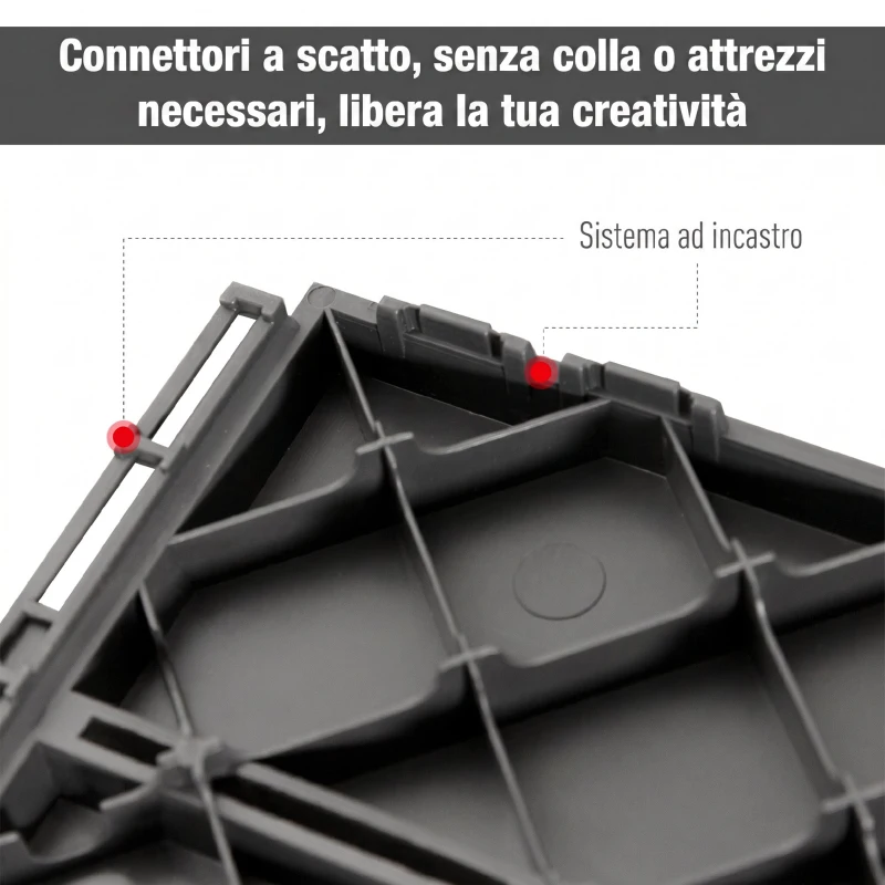 Outsunny Set 9 Mattonelle a Incastro per Terrazzo, Piastrelle per Pavimenti, Piastrelle per Esterno in PP Antiscivolo, Area: 0.81 mq, 30x30x2cm, Grigio Scuro