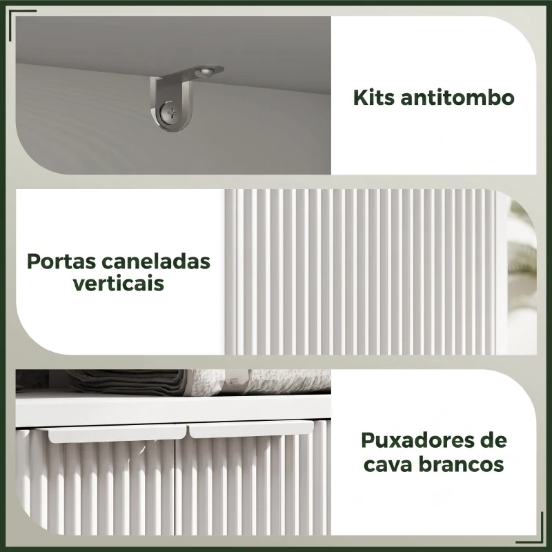 HOMCOM Móvel para Lavatório Pousar com 2 Portas Canaladas para Lavatório com ou sem Pedestal  60x33x63 cm Branco