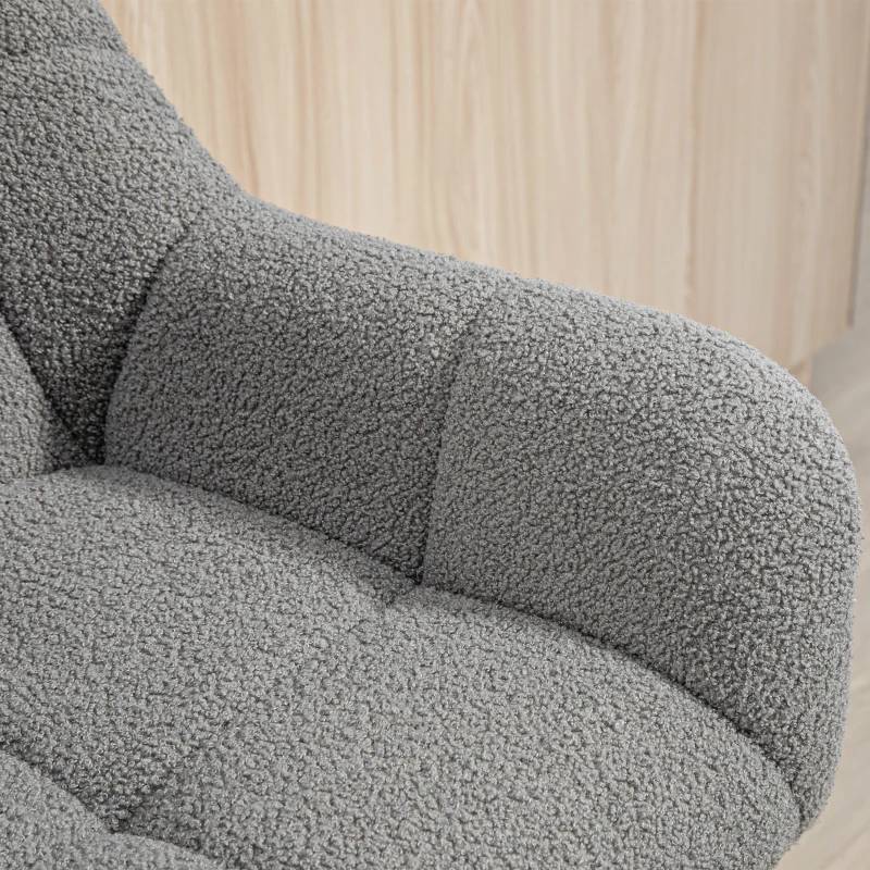 HOMCOM Barkrukken Set van 2 in Retro-Design, verstelbaar, Fleece-look, Grijs + Zwart(m-9)