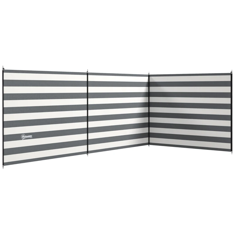 Outsunny Paravent brise-vent de camping portable pliable avec sac de transport et poteaux en acier dim. 540 cm x 150 cm