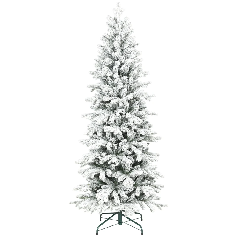 HOMCOM 6ft Flocked Artificial Christmas Tree