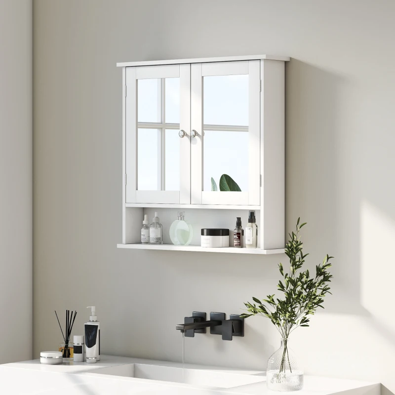 kleankin Bathroom Wall Storage Cabinet - White