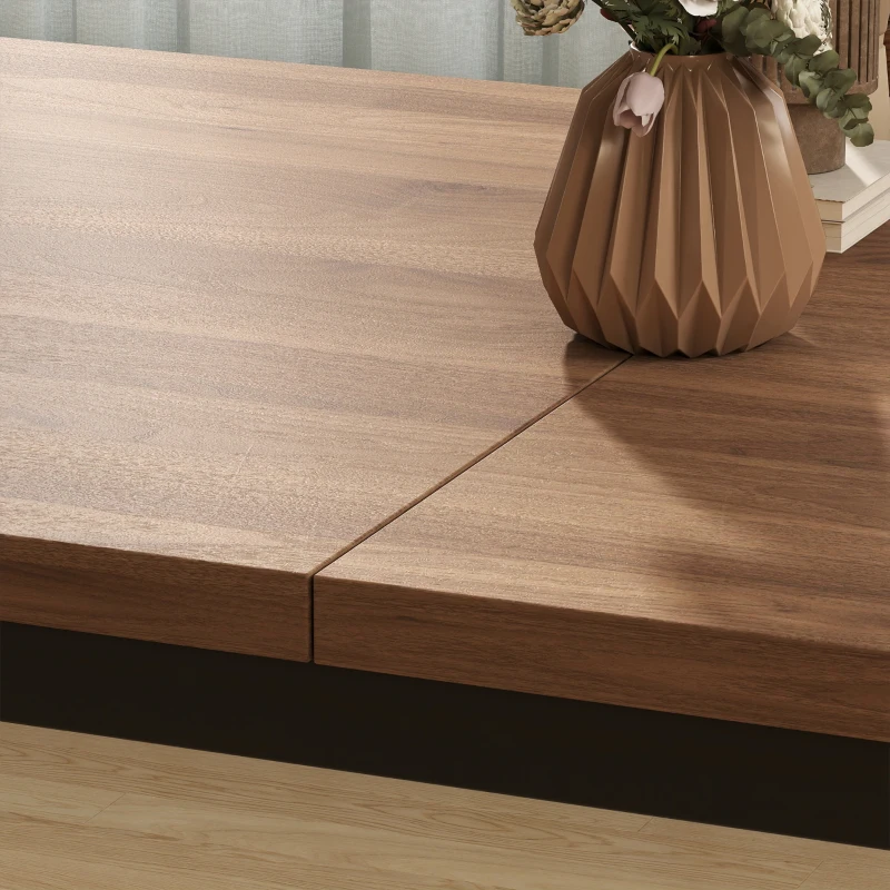 HOMCOM Conjunto Mesa de Comedor Extensible 120-160 cm y 6 Sillas Apilables para 4-6 Personas Marrón Efecto Madera