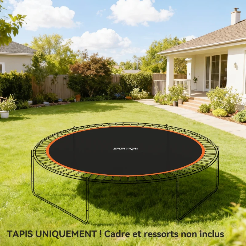 SPORTNOW Tapis de rechange pour trampoline tapis de saut de remplacement, compatible trampoline Ø 3,7 m et ressorts de 14 cm
