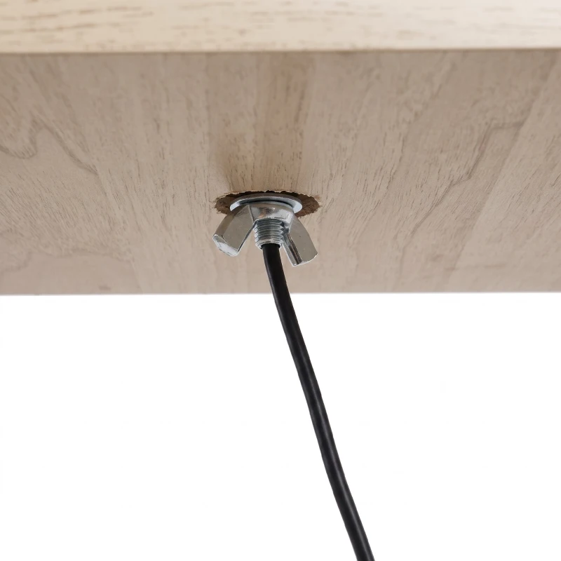 HOMCOM Lampa de Podea cu 3 Polite Integrate Cuplare E27 Putere 40W Stejar