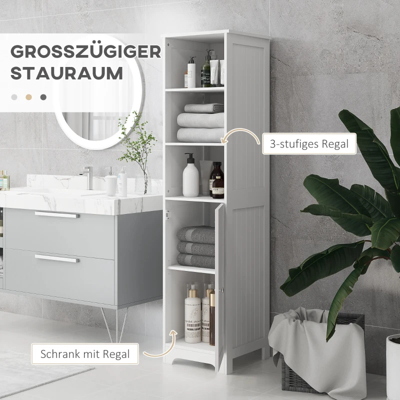 HOMCOM Badkamerkast Toiletkast, 40 cm x 38 cm x 160 cm, Wit