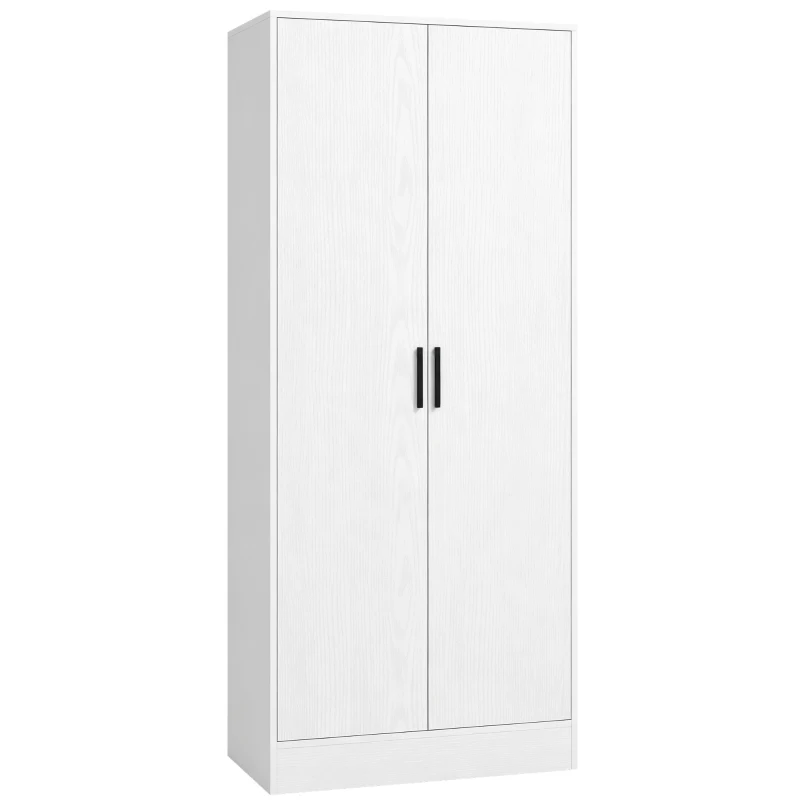 HOMCOM Slim-Schrank 37 cm mit Kleiderstange und Ablagen für Kleidung
