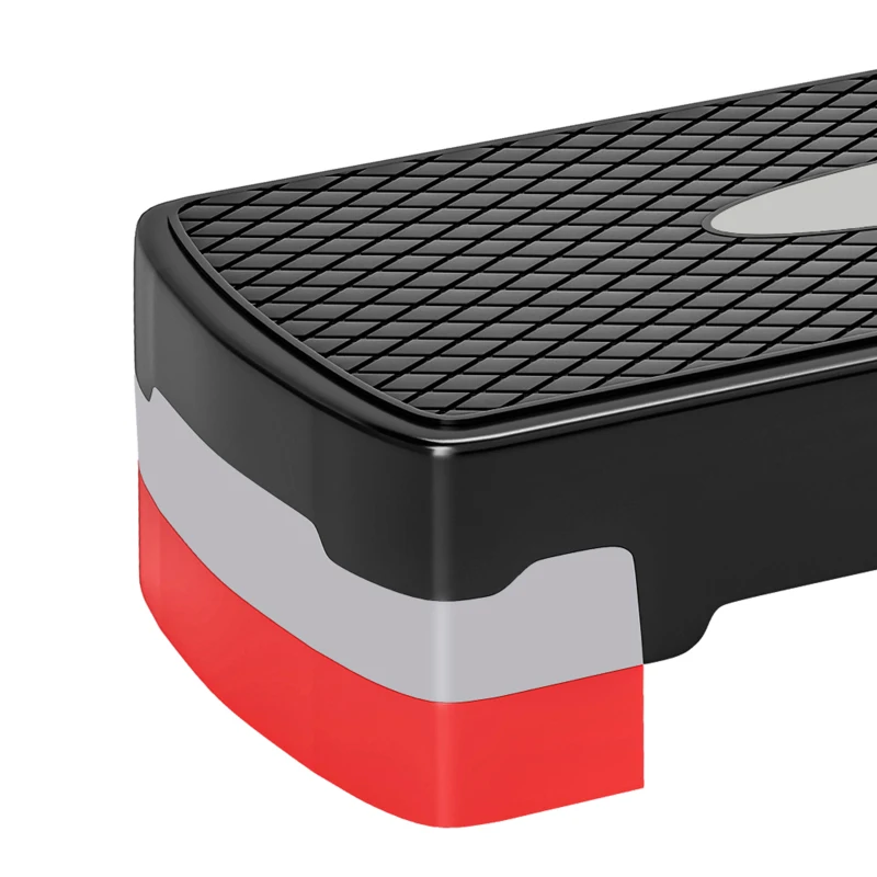 HOMCOM Stepper aerobic fitness hauteur reglable 2 niveaux surface antiderapante PP 68 x 29 x 15 cm rouge noir et gris