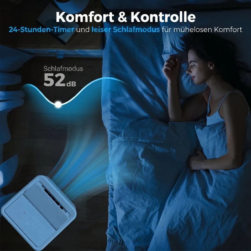HOMCOM Mobiles Klimagerät mit Abluftschlauch 12000 BTU 3,5 kW, 5-in-1, 24h-Timer, Fernbedienung bis 35㎡