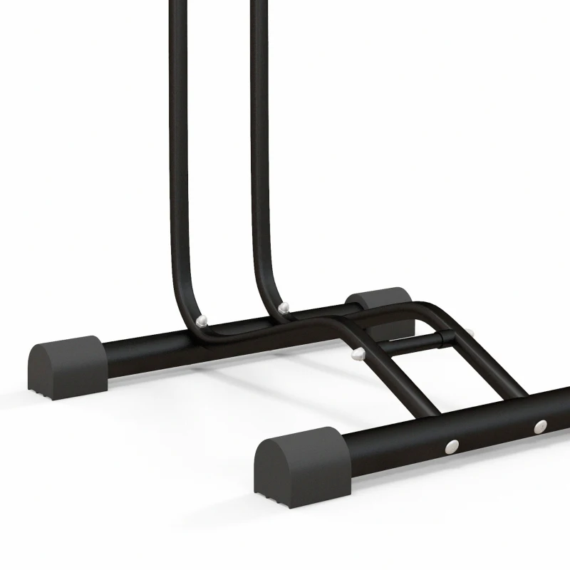HOMCOM Supporto per Bici con Ganci Regolabili, Compatibile con Biciclette 24"-29" e 700c, per Garage, Interno ed Esterno, Nero