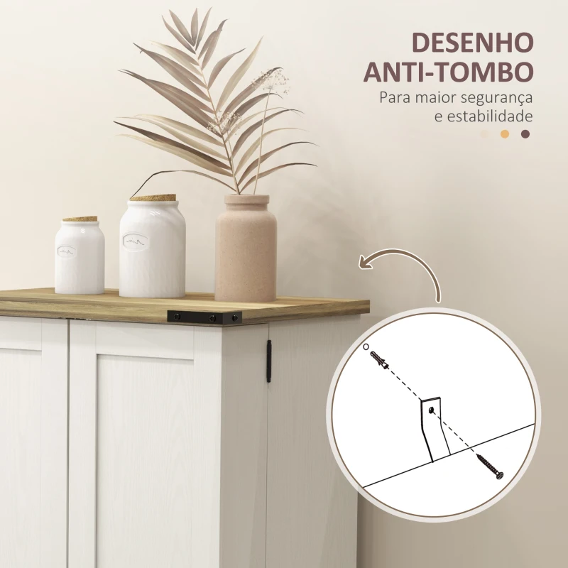 HOMCOM Armário Despensa de Cozinha com 2 Portas, 16 Prateleiras e Prateleira Ajustável para Sala de Jantar ou Sala de Estar 60x40x104 cm Creme