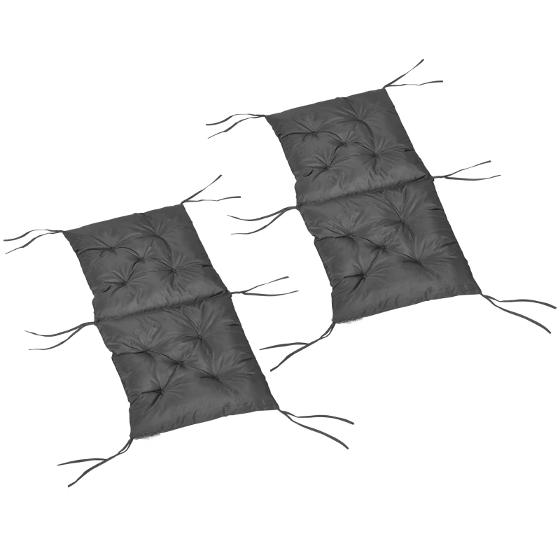 Outsunny Set of Two Outdoor Seat Cushions - Dark Grey