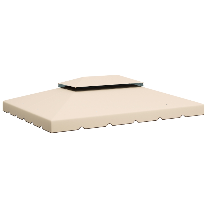 Outsunny Toile de rechange pour pavillon tonnelle tente toit de remplacement gazebo de jardin tissu polyester 4 x 3 m crème
