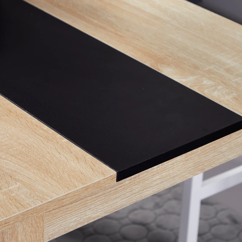 HOMCOM Mesa de Sala de Jantar para 4-6 Pessoas Estilo Moderno com Bancada de Melamina de Madeira Carga 50 kg 120x69x75 cm Madeira e Preto