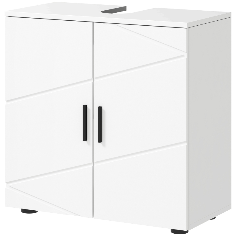 kleankin Under Sink Cabinet with Shelf - White