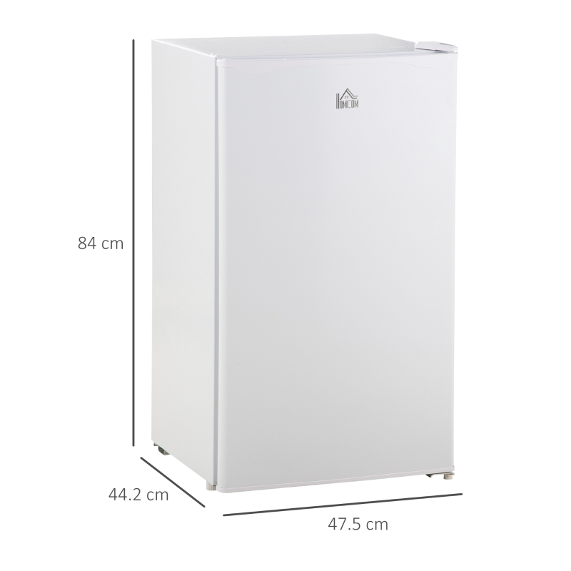 HOMCOM 91L Small Fridge with Chiller Box Under Counter Fridge with Reversible Door, Good Housekeeping Institute Approved, White