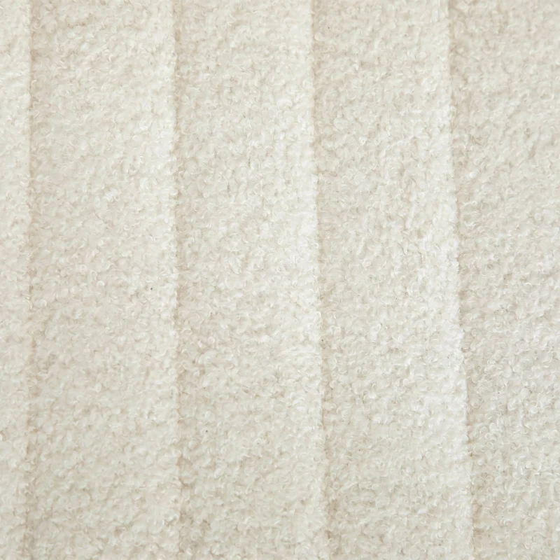 HOMCOM Bancă modernă pentru capătul patului cu picioare tip agrafă, din material textil cu efect de catifea, lemn și metal, 118,5x46x49,5 cm, crem