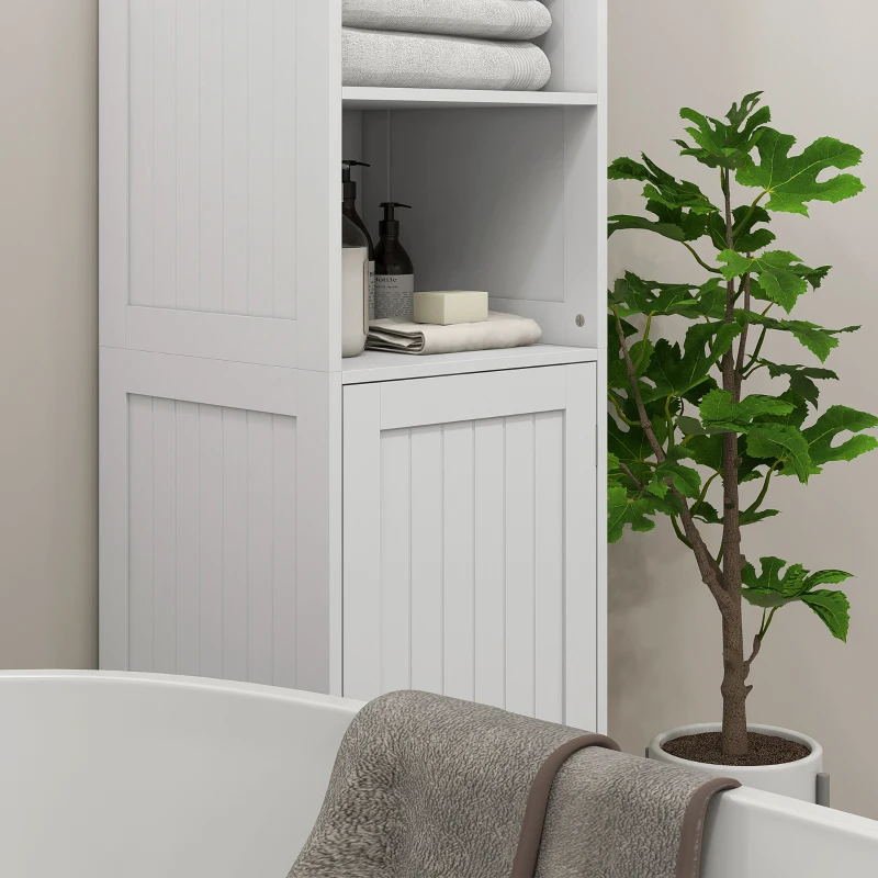 HOMCOM Badkamerkast Toiletkast, 40 cm x 38 cm x 160 cm, Wit