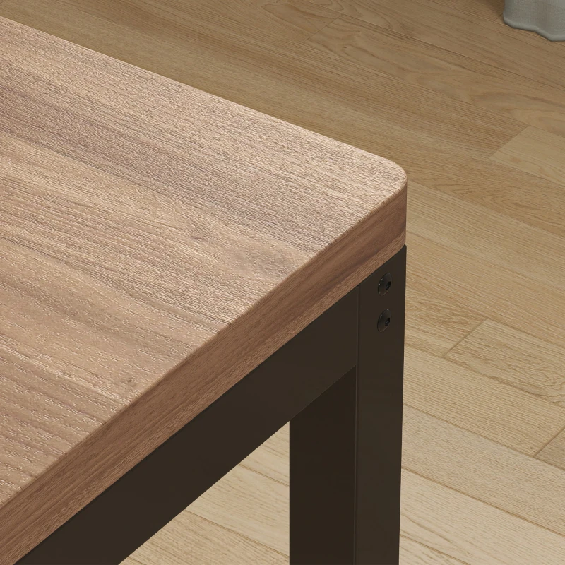 HOMCOM Conjunto Mesa de Comedor Extensible 120-160 cm y 6 Sillas Apilables para 4-6 Personas Marrón Efecto Madera