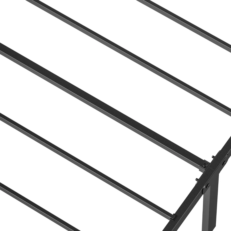 HOMCOM 3ft Single Bed Frame with Underbed Storage, Metal Platform Bed Frame with Steel Slat Support, No Box Spring Needed
