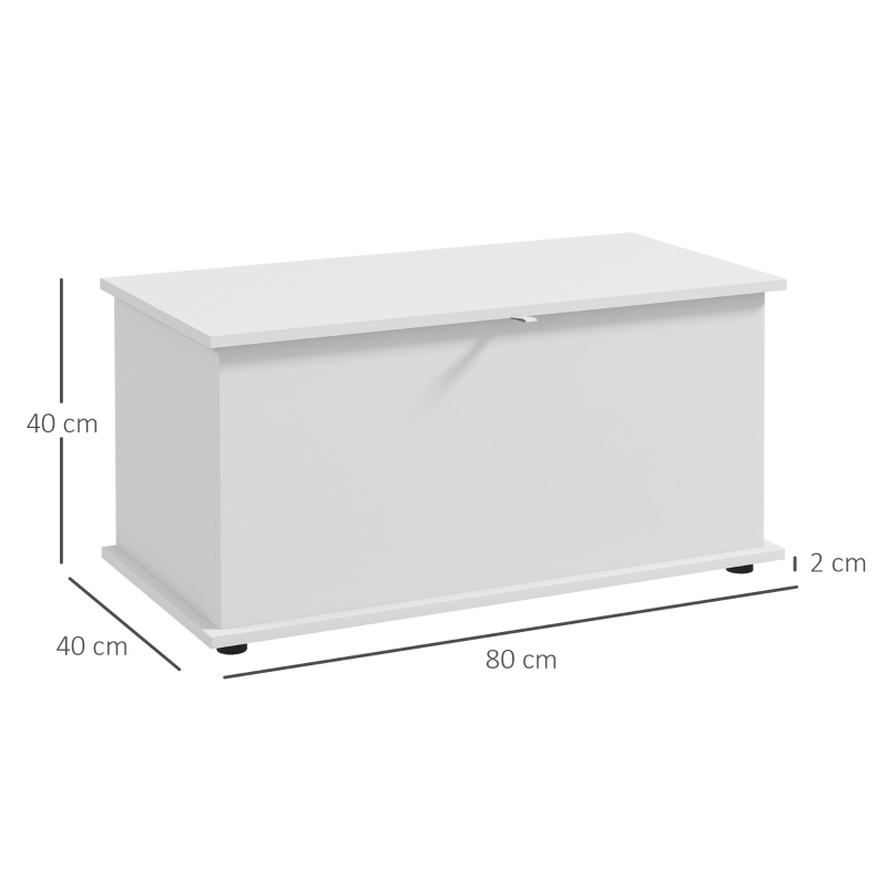 HOMCOM Panca Contenitore Multiuso in Legno per Camera e Ingresso, 80x40x40 cm, Bianco
