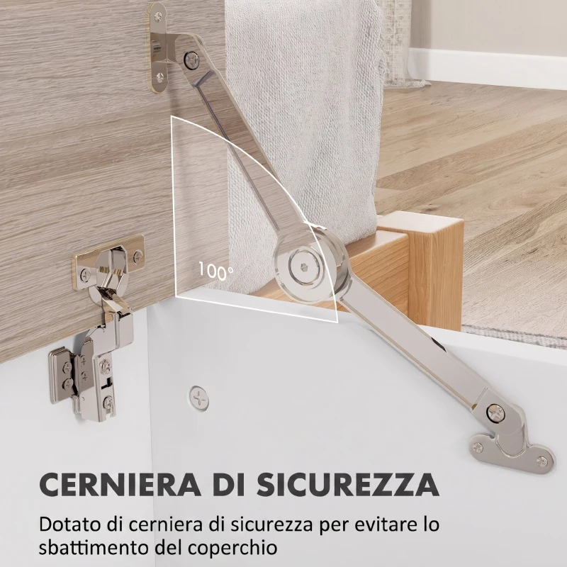 HOMCOM Panca Contenitore Multiuso Legno per Camera Ingresso Bianco 100x40x40cm