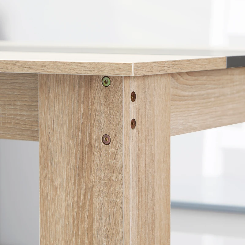 HOMCOM Mesa de Sala de Jantar para 4-6 Pessoas Estilo Moderno com Bancada de Melamina de Madeira Carga 50 kg 120x69x75 cm Madeira e Preto