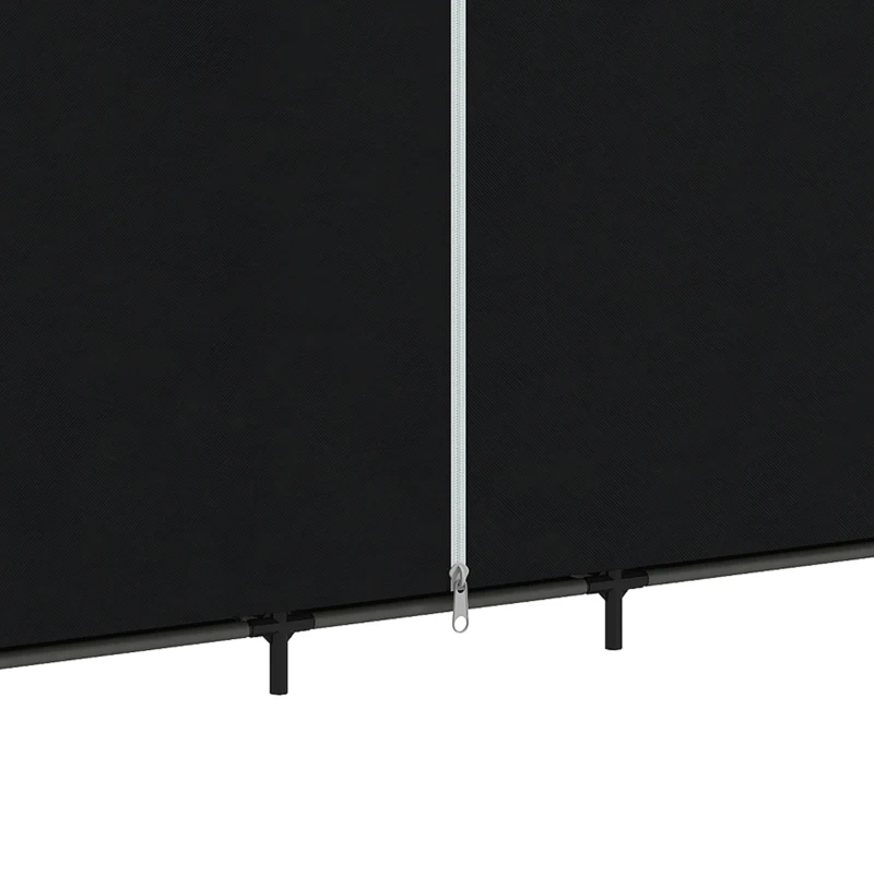 HOMCOM Armario de Tela con 5 Barras 5 Estantes 6 Bolsillos Laterales Cremallera Marco de Acero 212x45x167 cm Gris