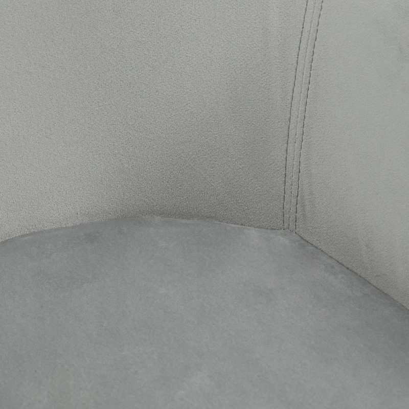 HOMCOM Set 2 Sedie per Sala da Pranzo Imbottite in Velluto con Braccioli e Gambe in Legno, Grigio