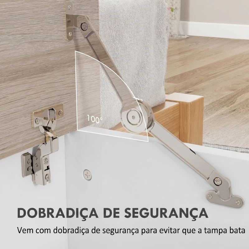 HOMCOM Baú de Armazenamento de Madeira Banco de Armazenamento 100x40x40 cm Branco e Madeira