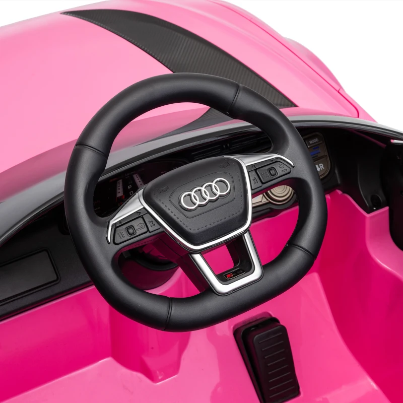 AIYAPLAY Coche Eléctrico para Niños Audi RS 6 Avant GT 12V con Mando a Distancia 2,4G Motor Doble Arranque Progresivo Suspensión