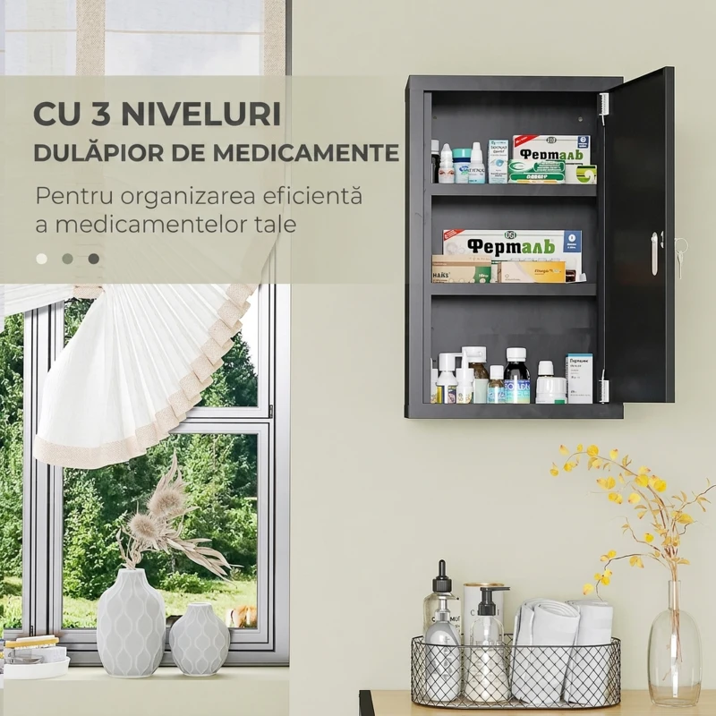 Kleankin Dulapior de Medicamente – Montabil pe Perete