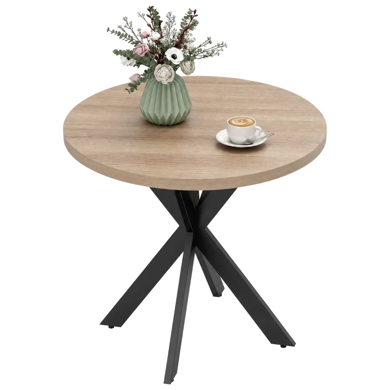 HOMCOM Esstisch 75 x 75 cm rund Küchentisch für 2-4 Personen modern Esszimmertisch mit Spinnenfuß Braun