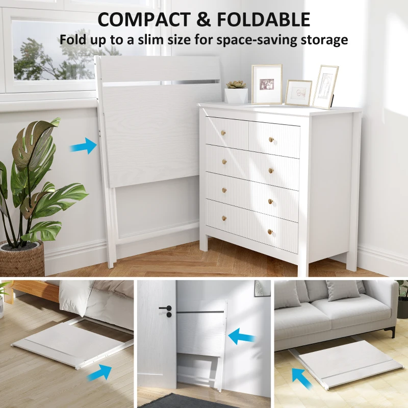 HOMCOM 81.5 cm Folding Computer Desk with Monitor Shelf - White
