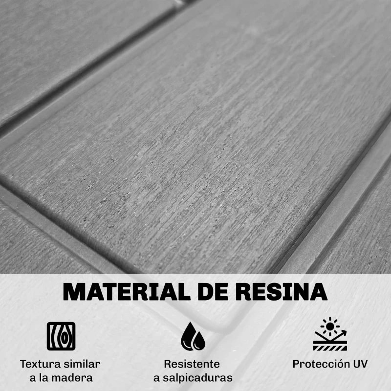 Outsunny Arcón Exterior Capacidad 114L Baúl de Almacenaje Exterior Resistente al Agua y a los Rayos UV con Cerradura Gris