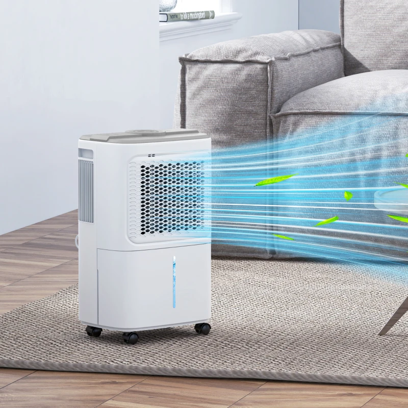 HOMCOM 12L Dehumidifier, with Touch Panel LED Screen - White
