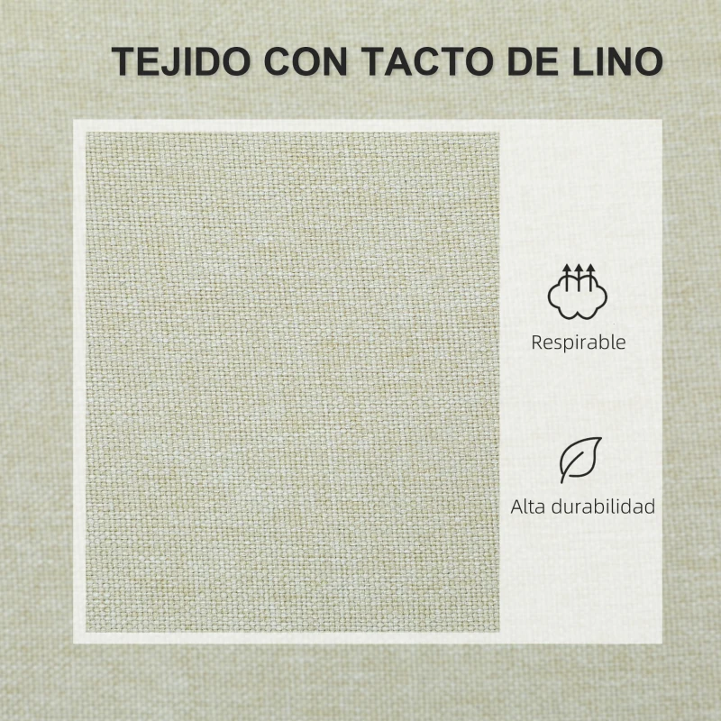 HOMCOM Sofá de 2 Plazas Tapizado en Lino Sintético con Espacio de Almacenaje 2 Almohadas y Patas de Madera 135x71x84 cm Beige