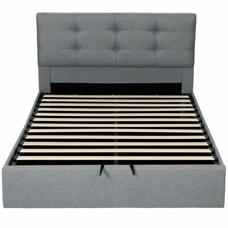 HOMCOM 5ft King Ottoman Bed with Gas Lift Storage - Grey