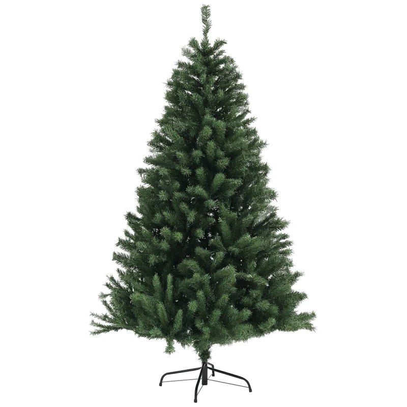 HOMCOM Brad de Crăciun artificial Ø110 x 180 cm cu 1000 ramuri din oțel și plastic verde